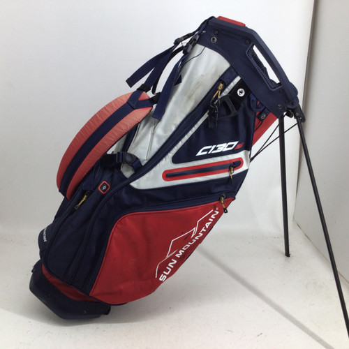 Vist Large View of Product Image Which is Used Sun Mountain C130 15-WAY STAND BAG Mens Stand Bag Red And Navy Blue