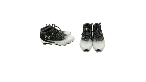 Vist Large View of Product Image Which is Used Under Armour Adult FB Cleats Black And White Senior 9