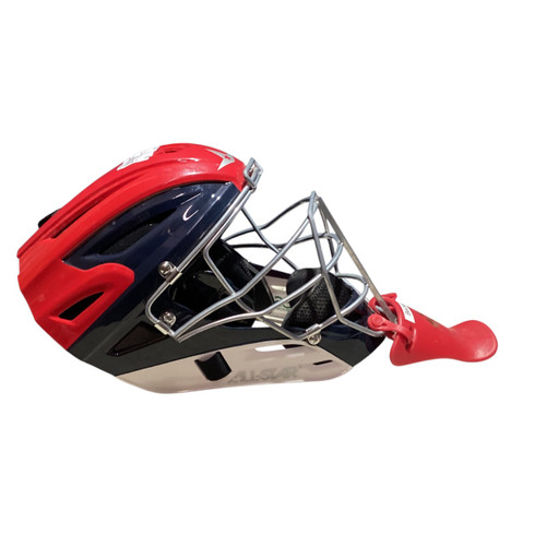 Vist Large View of Product Image Which is Used All-Star MVP2510-1 6 1/4- 7 Batting Helmet w/Mask Red SM