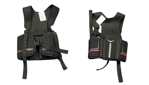 Vist Large View of Product Image Which is Used Warrior FATBOY NEXT Lacrosse Rib Pads Black LG