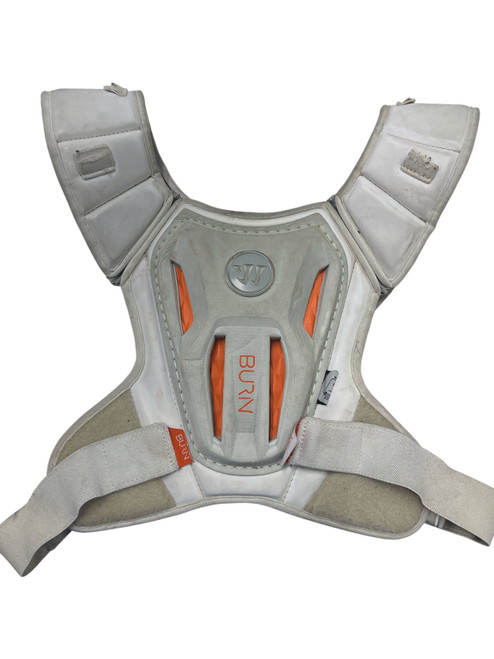 Vist Large View of Product Image Which is Used Warrior BURN Lacrosse Shoulder Pads White MD