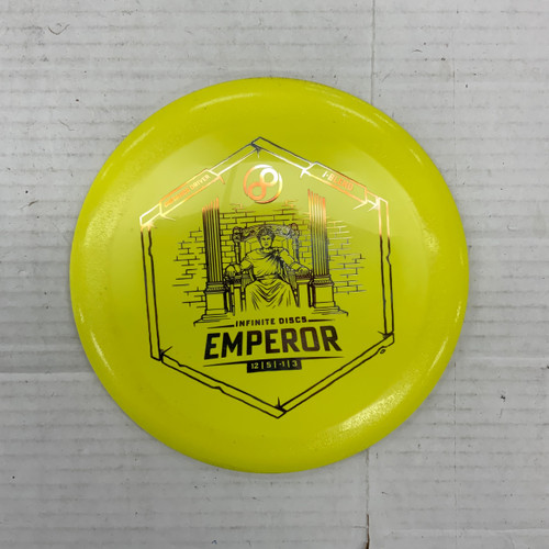 Vist Large View of Product Image Which is Used Infinite Discs I-BLEND EMPEROR Disc Golf Driver Yellow 163g