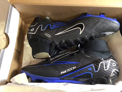 Vist Large View of Product Image Which is Used Nike ZOOM SUPERFLY 9 ELITE Soccer Cleats Black And Royal Blue Senior 7.5