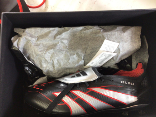 Vist Large View of Product Image Which is Used Adidas PREDATOR ELITE FT BSR Soccer Cleats Black And Silver Senior 9