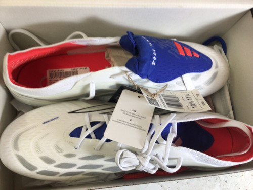 Vist Large View of Product Image Which is Used Adidas PREDATOR ELITE FT Soccer Cleats White/Royal/Red Senior 10.5