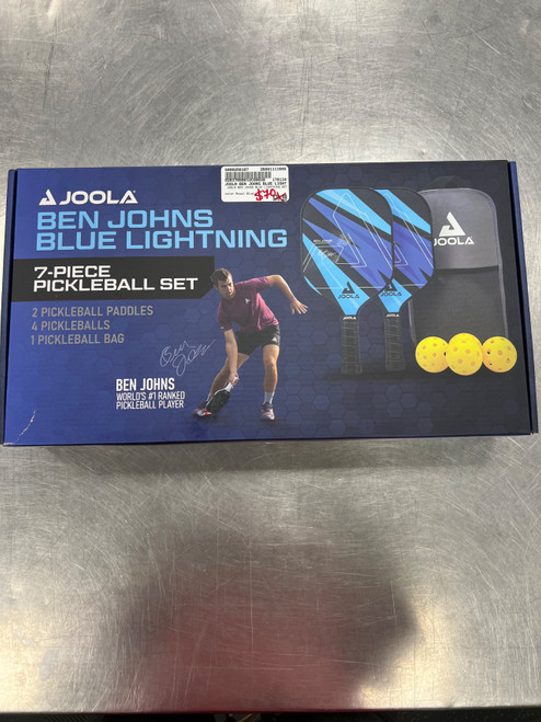 Vist Large View of Product Image Which is Used JOOLA BEN JOHNS BLUE LIGHTNING SET Pickleball Racquet Royal Blue