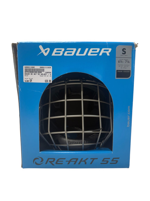 Vist Large View of Product Image Which is NEW BAUER RE AKT 55 HOCKEY HELMET CAGE COMBO - SM