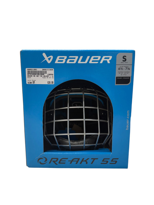 Vist Large View of Product Image Which is NEW BAUER RE AKT 55 HOCKEY HELMET CAGE COMBO - SM