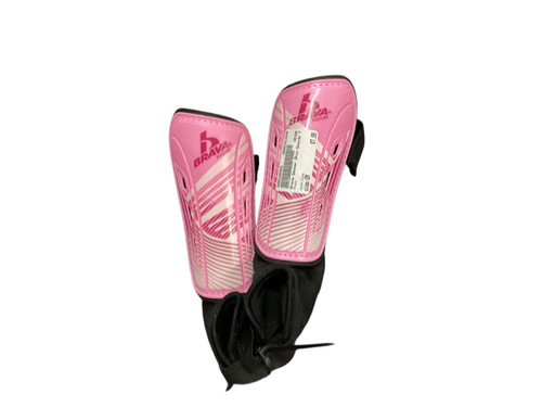 Vist Large View of Product Image Which is Used Brava Soccer Shin Guards Youth Pink SM