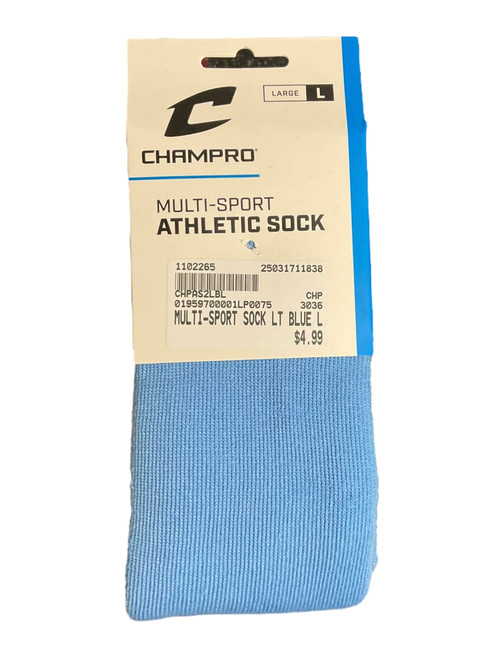 New MULTI-SPORT SOCK LT BLUE L 11838-CHPAS2L