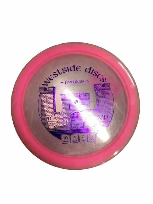 Vist Large View of Product Image Which is Used Westside FORTRESS Disc Golf Driver Pink