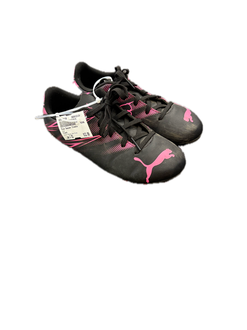 Vist Large View of Product Image Which is Used Puma Soccer Cleats Black And Pink Junior 03