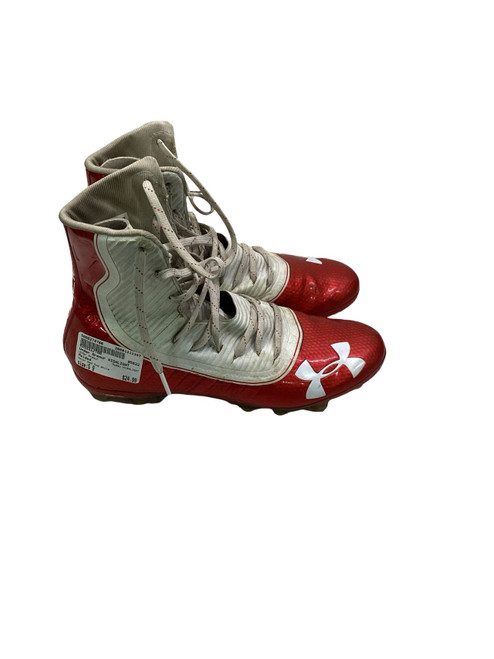 Vist Large View of Product Image Which is Used Under Armour HIGHLIGHT Adult FB Cleats Red And White Senior 9