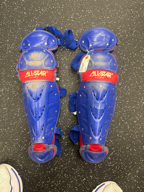 Vist Large View of Product Image Which is Used All-Star LG79PS Catchers Leg Guards Royal Blue Youth
