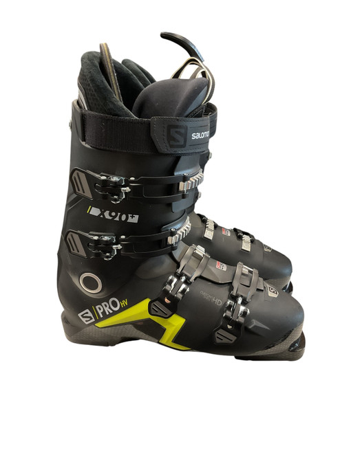 Vist Large View of Product Image Which is Used Salomon X90+ GRIP WALK SZ 30.5 Mens DH Ski Boot Black And Yellow 305 MP - M12.5