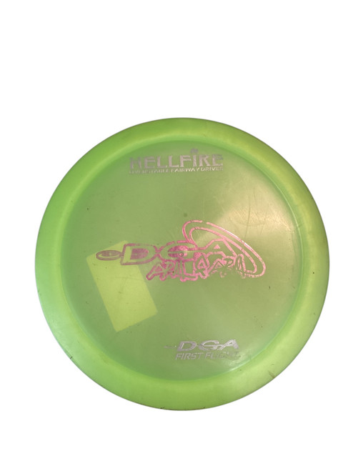 Vist Large View of Product Image Which is Used DGA FIRST FLIGHT HELLFIRE Disc Golf Driver Green 175g