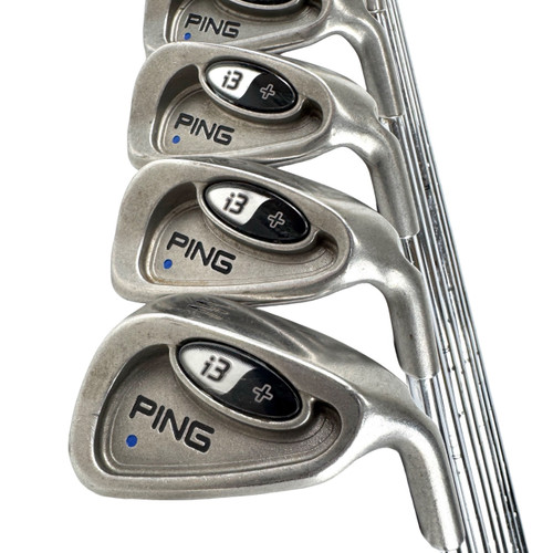 Vist Large View of Product Image Which is Used Ping I3+ BLUE DOT Men's RH Iron Set 3I-PW Steel Shaft