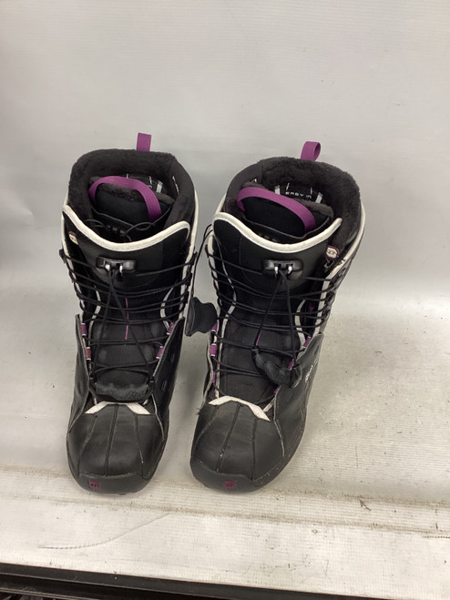 Vist Large View of Product Image Which is Used Salomon F20 WOMENS SNOWBOARD Womens Snowboard Boots Black Senior 11