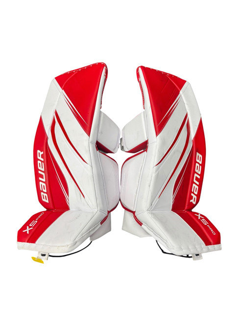 Vist Large View of Product Image Which is Used Bauer X5 PRO Goalie Leg Pads Inter Red 30"