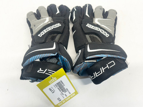 Vist Large View of Product Image Which is Used Maverik CHARGER Lacrosse Gloves Junior Black 6"
