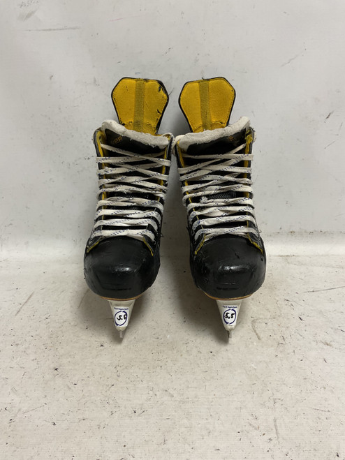 Vist Large View of Product Image Which is Used Bauer SUPREME S160 Senior Hockey Skate Black And Gold Senior 5.5