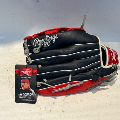 Vist Large View of Product Image Which is Used Rawlings SELECT BB/SB Glove RH Throw Navy Blue 12 1/4"