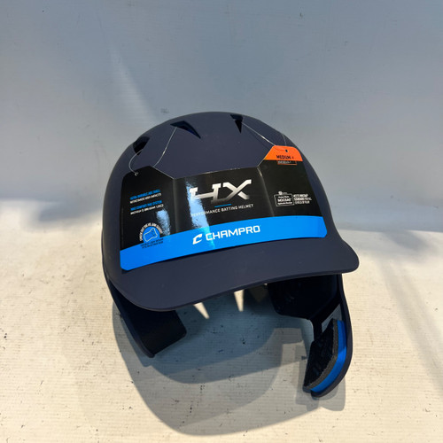 Vist Large View of Product Image Which is Used Champro MATTE HELMET Batting Helmet No Mask Navy Blue MD