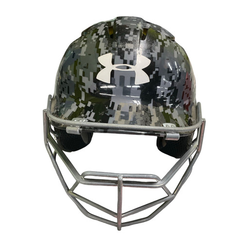 Vist Large View of Product Image Which is Used Under Armour CHARGED Batting Helmet w/Mask Black SM