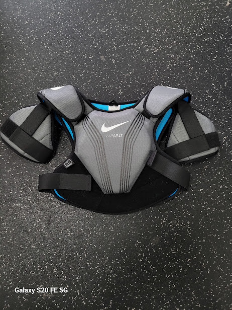 Vist Large View of Product Image Which is Used Nike VAPOR LT Lacrosse Shoulder Pads Grey XL