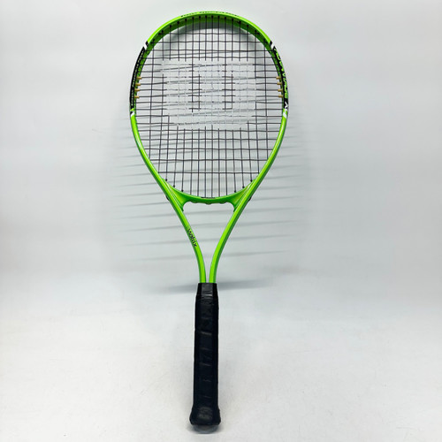 Vist Large View of Product Image Which is Used Wilson V Adult Tennis Racquet Green 3 3/8"