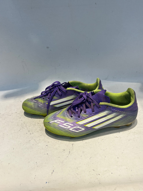 Vist Large View of Product Image Which is Used Adidas Soccer Cleats Purple Youth 06.5