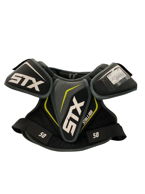 Vist Large View of Product Image Which is Used STX STALLION 50 SMALL SP Lacrosse Shoulder Pads Black SM