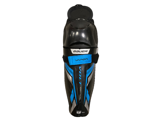 Vist Large View of Product Image Which is Used Bauer VOLT Youth Shin Guards Black 9"