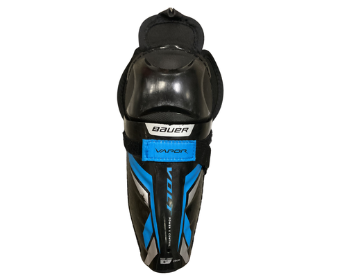 Vist Large View of Product Image Which is Used Bauer VOLT Youth Shin Guards Black 8"