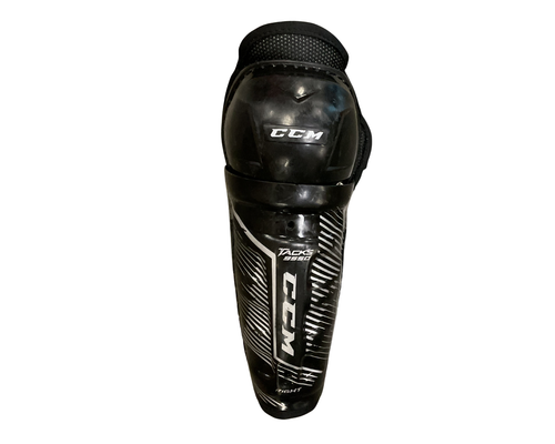 Vist Large View of Product Image Which is Used CCM TACKS 9550 Youth Shin Guards Black 8"