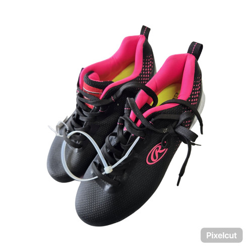 Vist Large View of Product Image Which is Used Rawlings COOLFLO GIRLS JUNIOR CLEATS BB/SB Cleats Black Junior 04