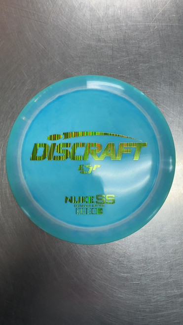 Vist Large View of Product Image Which is Used Discraft ESP NUKE SS Disc Golf Driver Royal Blue