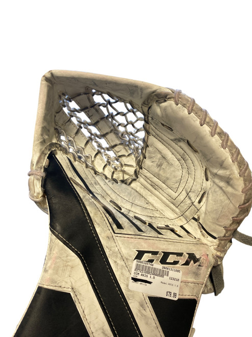 Vist Large View of Product Image Which is Used CCM AXIS 1.5 Junior Goalie Catcher White
