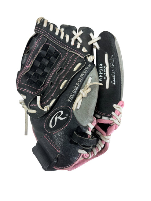 Vist Large View of Product Image Which is Used Rawlings WFP115 RH Throw Fastpitch Gloves Black 11 1/2"