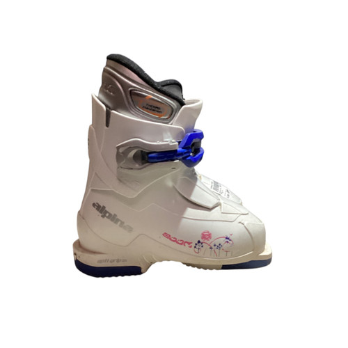 Vist Large View of Product Image Which is Used Alpina ZOOM Girls DH Ski Boot White 190 MP - Y12