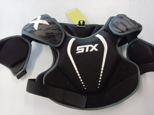 Vist Large View of Product Image Which is Used STX Lacrosse Shoulder Pads Black SM