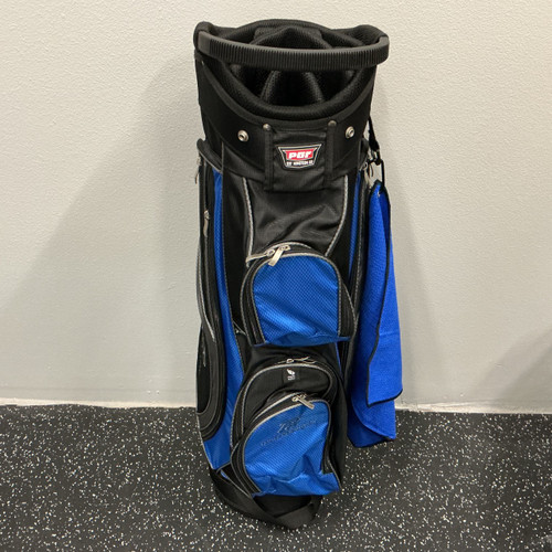 Vist Large View of Product Image Which is Used PGF TOUR PRECISION Mens Cart Bag Black And Royal Blue