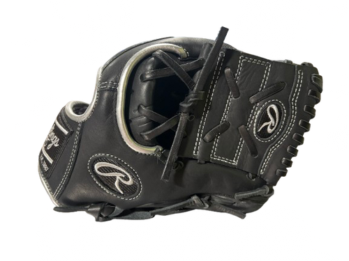 Vist Large View of Product Image Which is Used Rawlings ENCORE 11.75 IN RHT BB/SB Glove RH Throw Black And Silver 11 3/4"