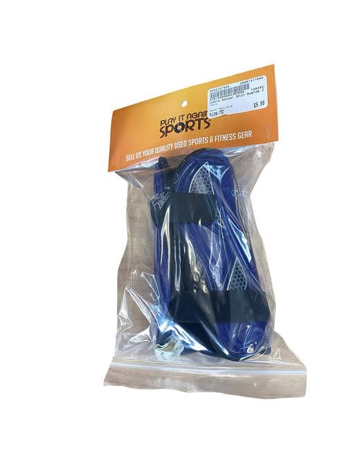 Vist Large View of Product Image Which is Used Umbro Soccer Shin Guards Junior Navy Blue MD