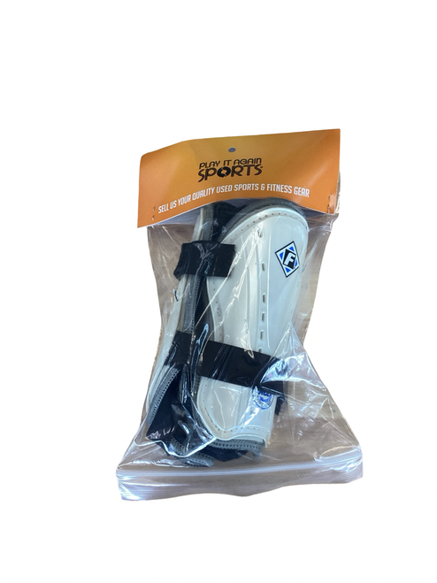Vist Large View of Product Image Which is Used Franklin Soccer Shin Guards Youth White SM