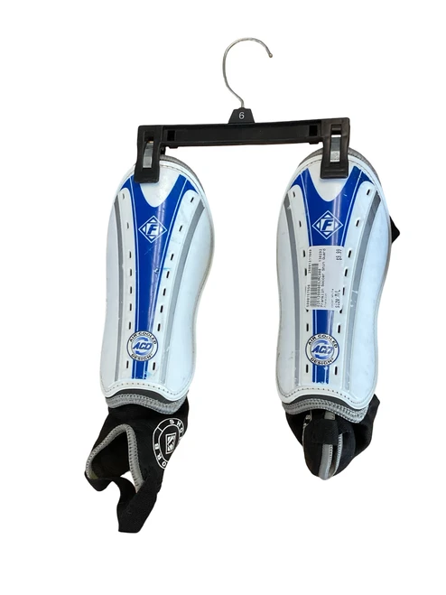 Vist Large View of Product Image Which is Used Franklin Soccer Shin Guards Adult White M/L