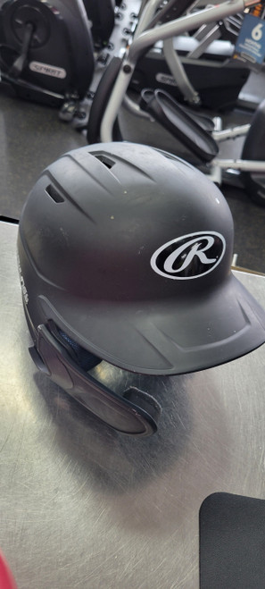 Vist Large View of Product Image Which is Used Rawlings 6 3/8 - 7 1/8 WITH JAW Batting Helmet No Mask Black One Size
