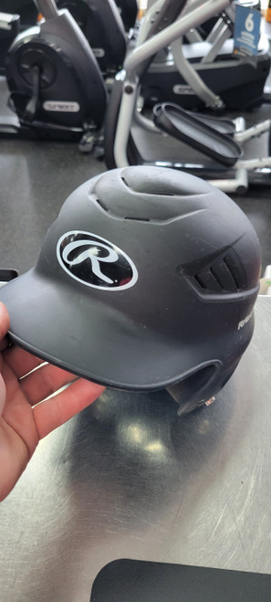 Vist Large View of Product Image Which is Used Rawlings 6 1/4 - 6 7/8 Batting Helmet No Mask Black One Size