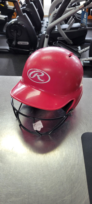 Vist Large View of Product Image Which is Used Rawlings 6 1/4 - 6 7/8 WITH MASK Batting Helmet w/Mask Pink One Size