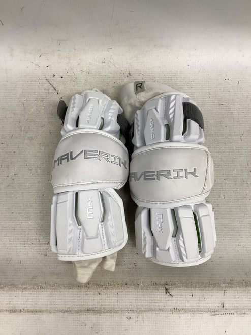 Vist Large View of Product Image Which is Used Maverik MAX ARM PAD Lacrosse Arm Pads/Guards White LG